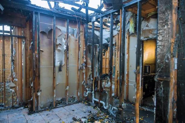 Professional Fire Damage Removal technician working in Melrose Park, NY
